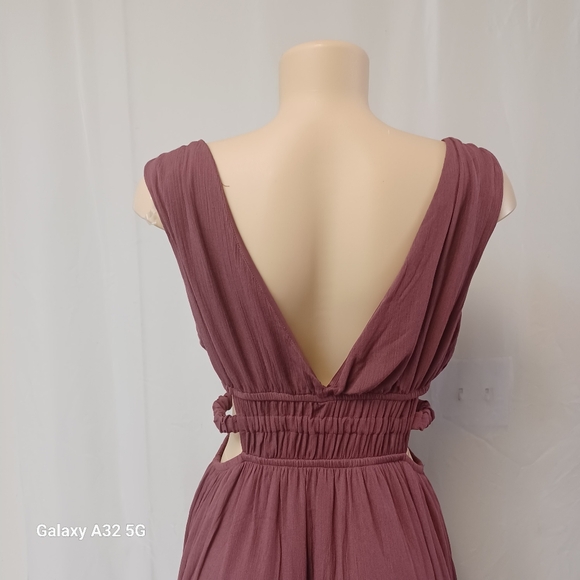 Rue21 Pink and Purple Ruched Pleated Maxi Gown Size L - Picture 7 of 11